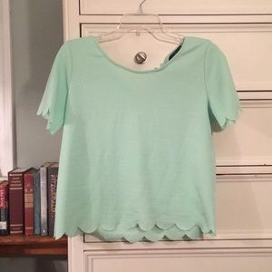 Francesca's Scalloped Crop Top